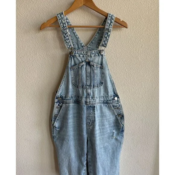 Slouchy Straight Ripped Workwear Jean Overalls - Picture 8 of 9